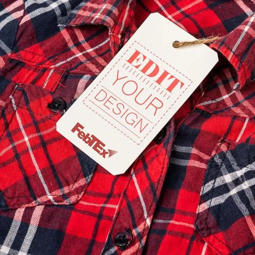Camisa roja con etiqueta Febtex.